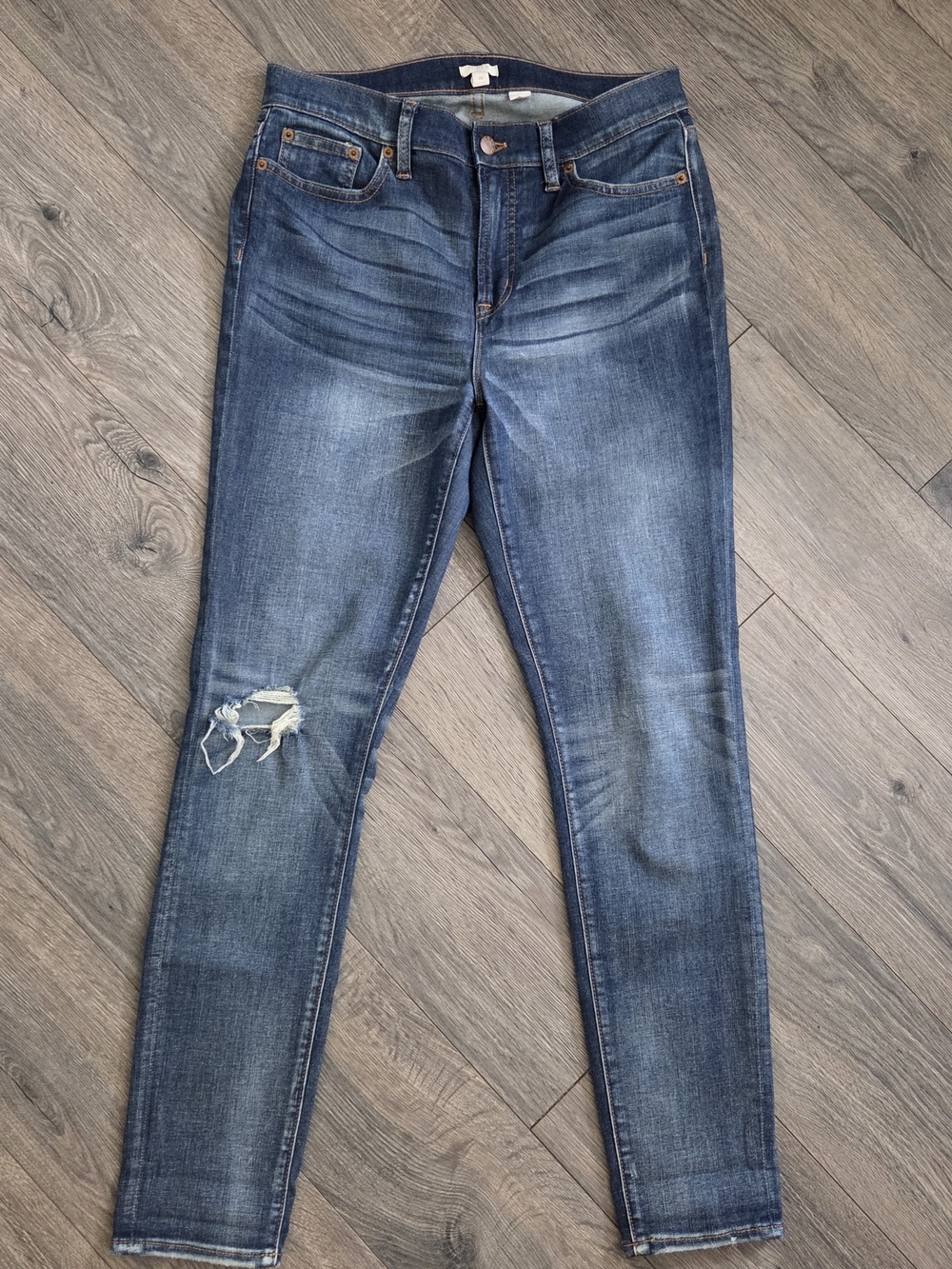 J. Crew Skinny Distressed Dark Blue Jeans